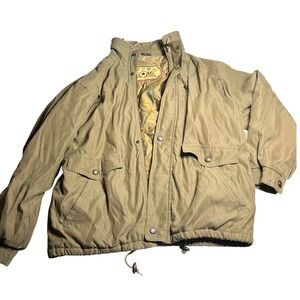 Vintage Micro Tan Quilted Bomber Jacket Mens XXL Khaki Utility Field Coat